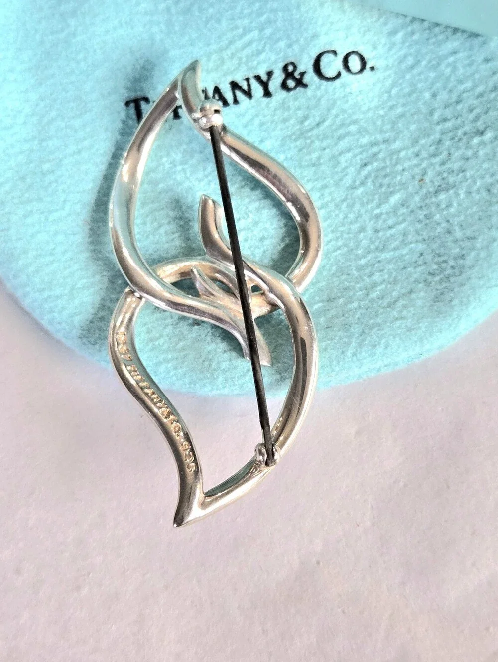 #160 - Tiffany & Co. Double Leaf Brooch, Sterling Silver 925